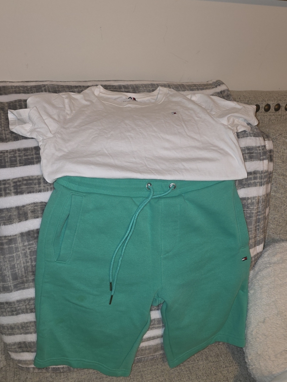 Tommy Hilfiger Kids Teal Drawstring Sweat Shorts
